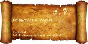 Adamovits Vazul névjegykártya